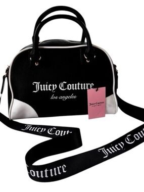 NWT JUICY COUTURE Fashionista Sports Bowler Bag Satchel Crossbody Dome Black